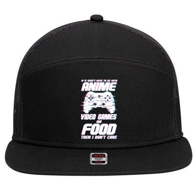 Anime Video Games Or Food 7 Panel Mesh Trucker Snapback Hat