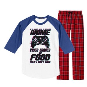 Anime Video Games Or Food Raglan Sleeve Pajama Set