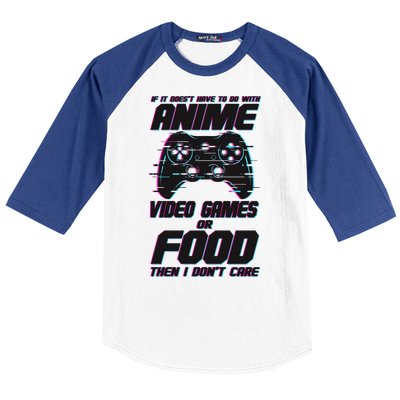 Anime Video Games Or Food Baseball Sleeve Shirt