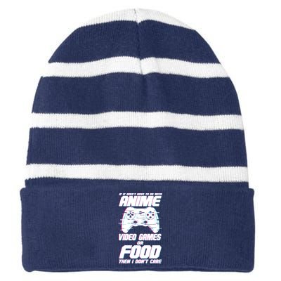 Anime Video Games Or Food Striped Beanie with Solid Band