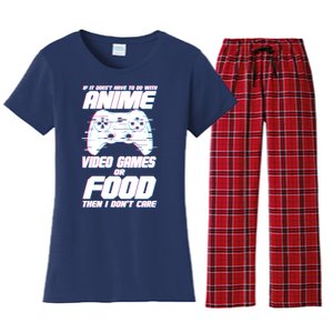 Anime Video Games Or Food Women's Flannel Pajama Set