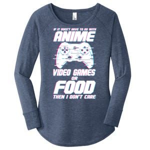 Anime Video Games Or Food Women's Perfect Tri Tunic Long Sleeve Shirt