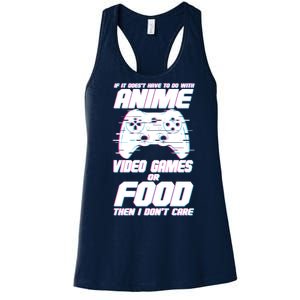 Anime Video Games Or Food Women's Racerback Tank