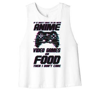 Anime Video Games Or Food Women's Racerback Cropped Tank