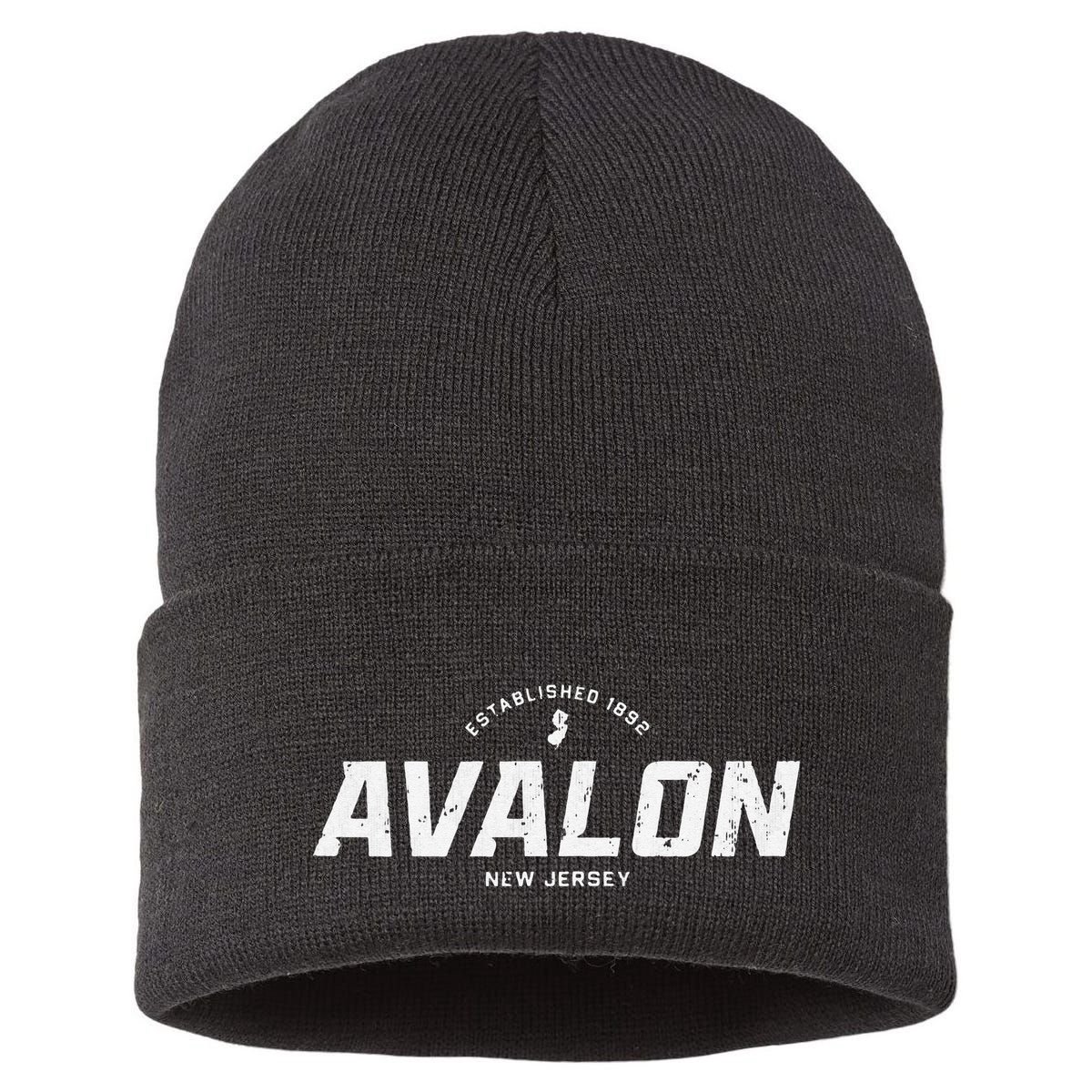 Avalon New Jersey Nj Vintage Athletic Sports Sustainable Knit Beanie