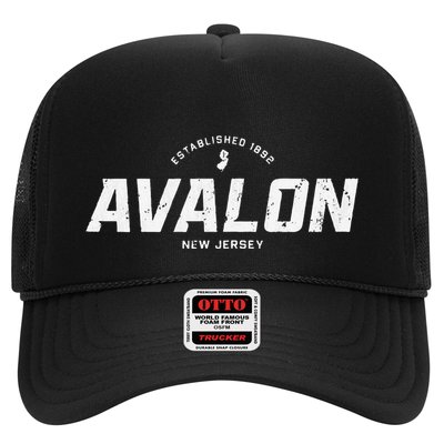 Avalon New Jersey Nj Vintage Athletic Sports Trucker Hat