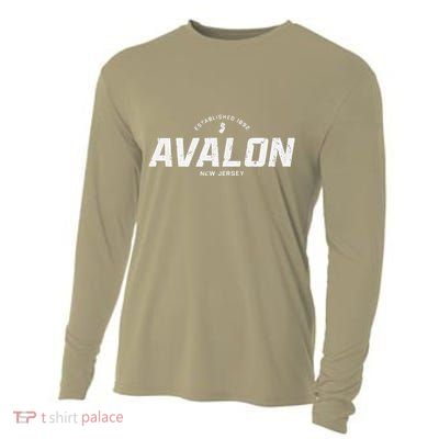 Avalon New Jersey Nj Vintage Athletic Sports Cooling Performance Long Sleeve Crew
