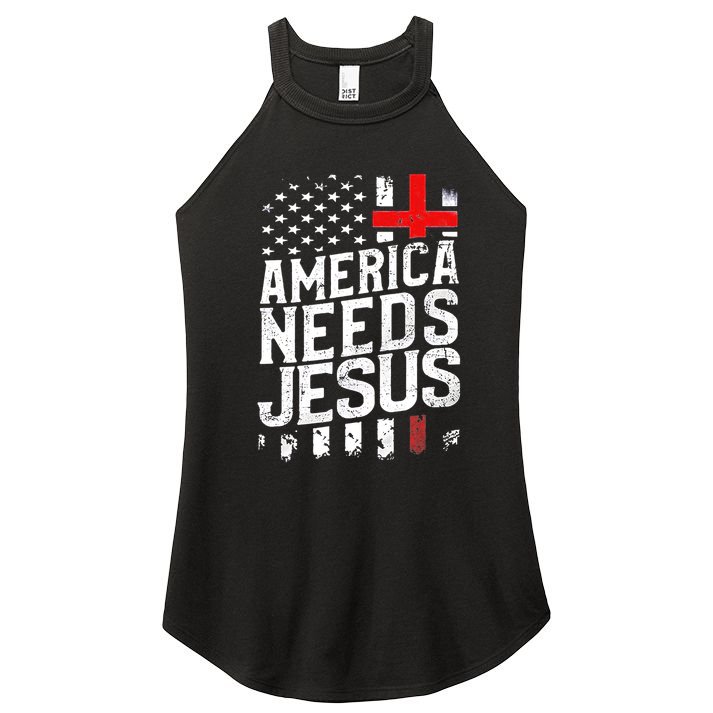 America Needs Jesus Women's Perfect Tri Rocker Tank