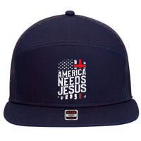 America Needs Jesus 7 Panel Mesh Trucker Snapback Hat