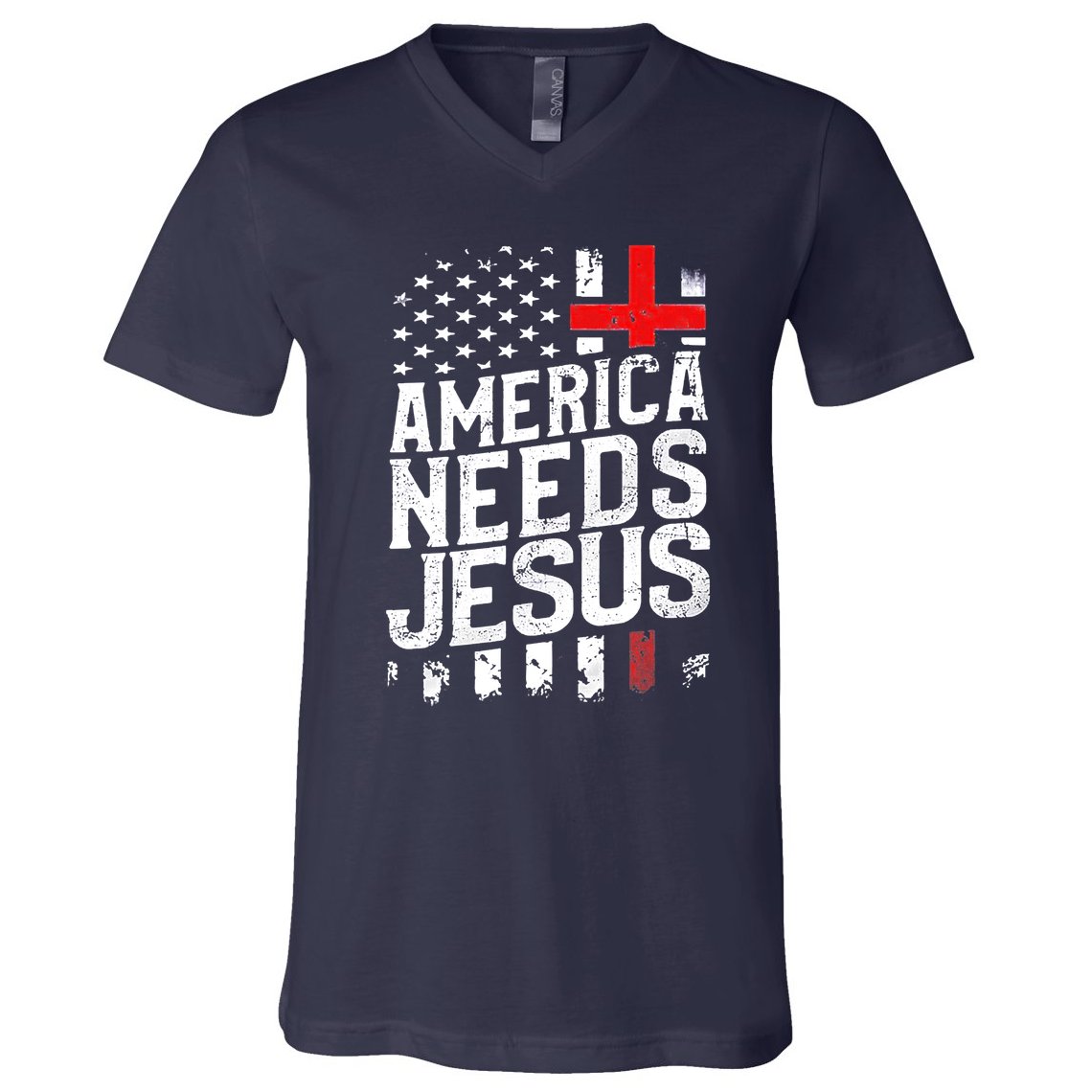 America Needs Jesus V-Neck T-Shirt