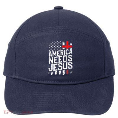 America Needs Jesus 7-Panel Snapback Hat