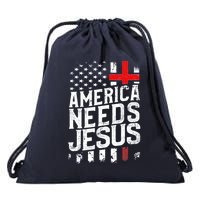 America Needs Jesus Drawstring Bag