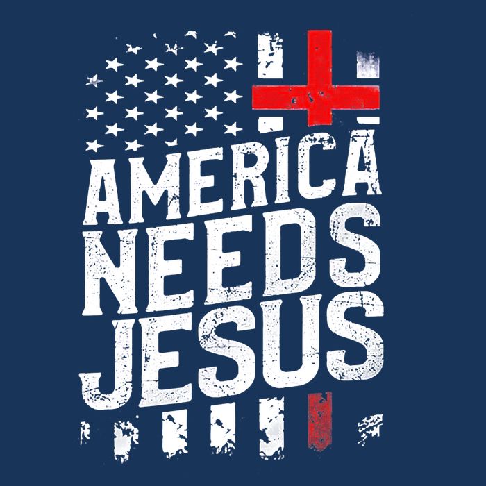 America Needs Jesus Drawstring Bag