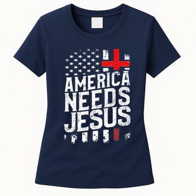 America Needs Jesus Womens T-Shirt