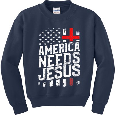 America Needs Jesus Kids Sweatshirt