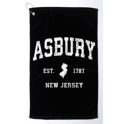 Asbury New Jersey Nj Vintage Athletic Sports Platinum Collection Golf Towel