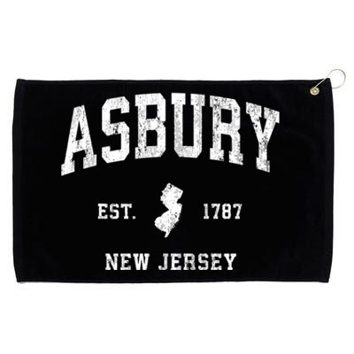 Asbury New Jersey Nj Vintage Athletic Sports Grommeted Golf Towel