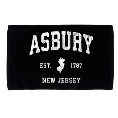 Asbury New Jersey Nj Vintage Athletic Sports Microfiber Hand Towel