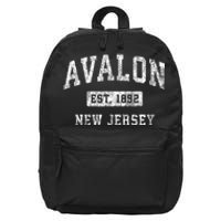 Avalon New Jersey Nj Vintage Established Sports 16 in Basic Backpack