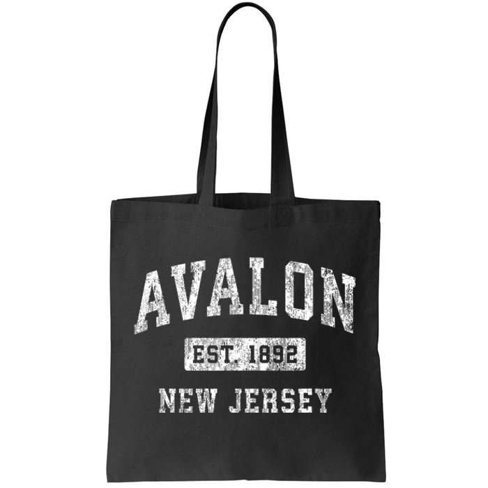 Avalon New Jersey Nj Vintage Established Sports Tote Bag