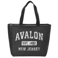 Avalon New Jersey Nj Vintage Established Sports Zip Tote Bag