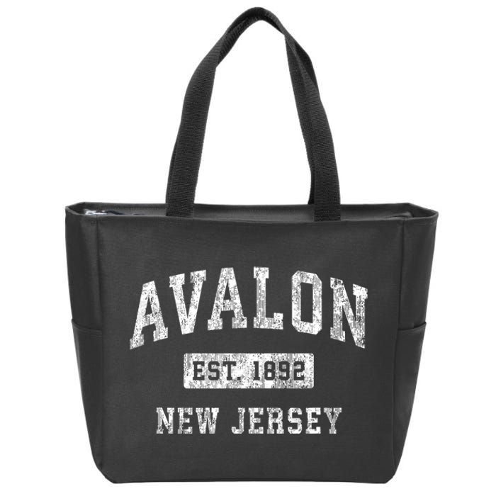 Avalon New Jersey Nj Vintage Established Sports Zip Tote Bag