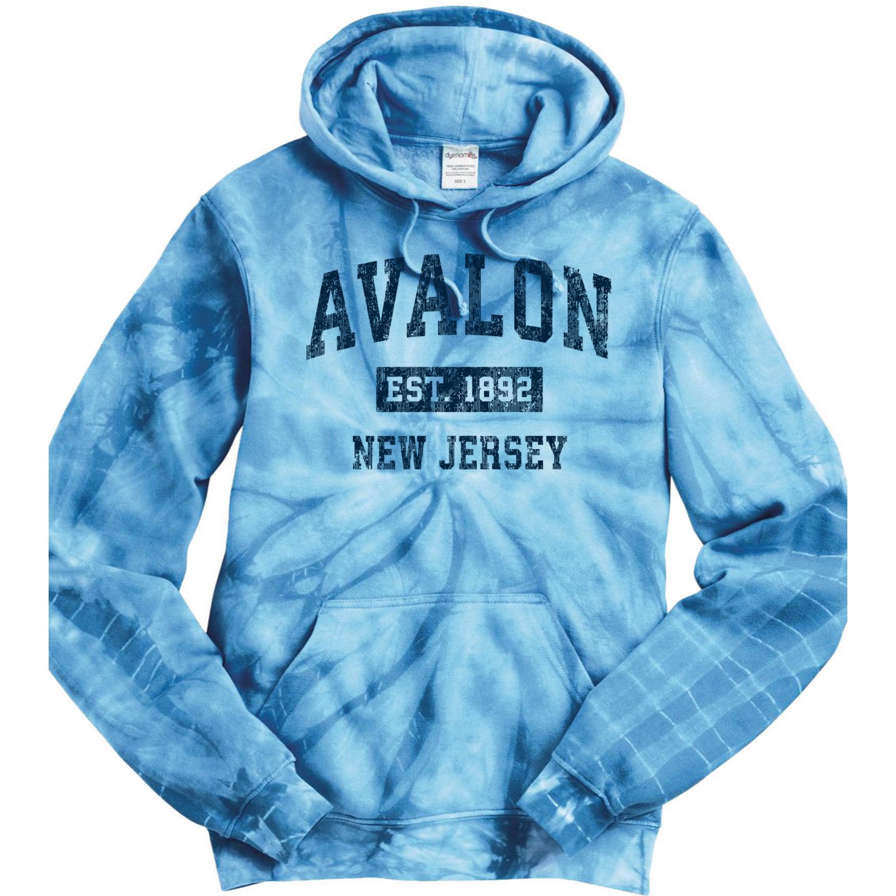 Avalon New Jersey Nj Vintage Sports Tie Dye Hoodie