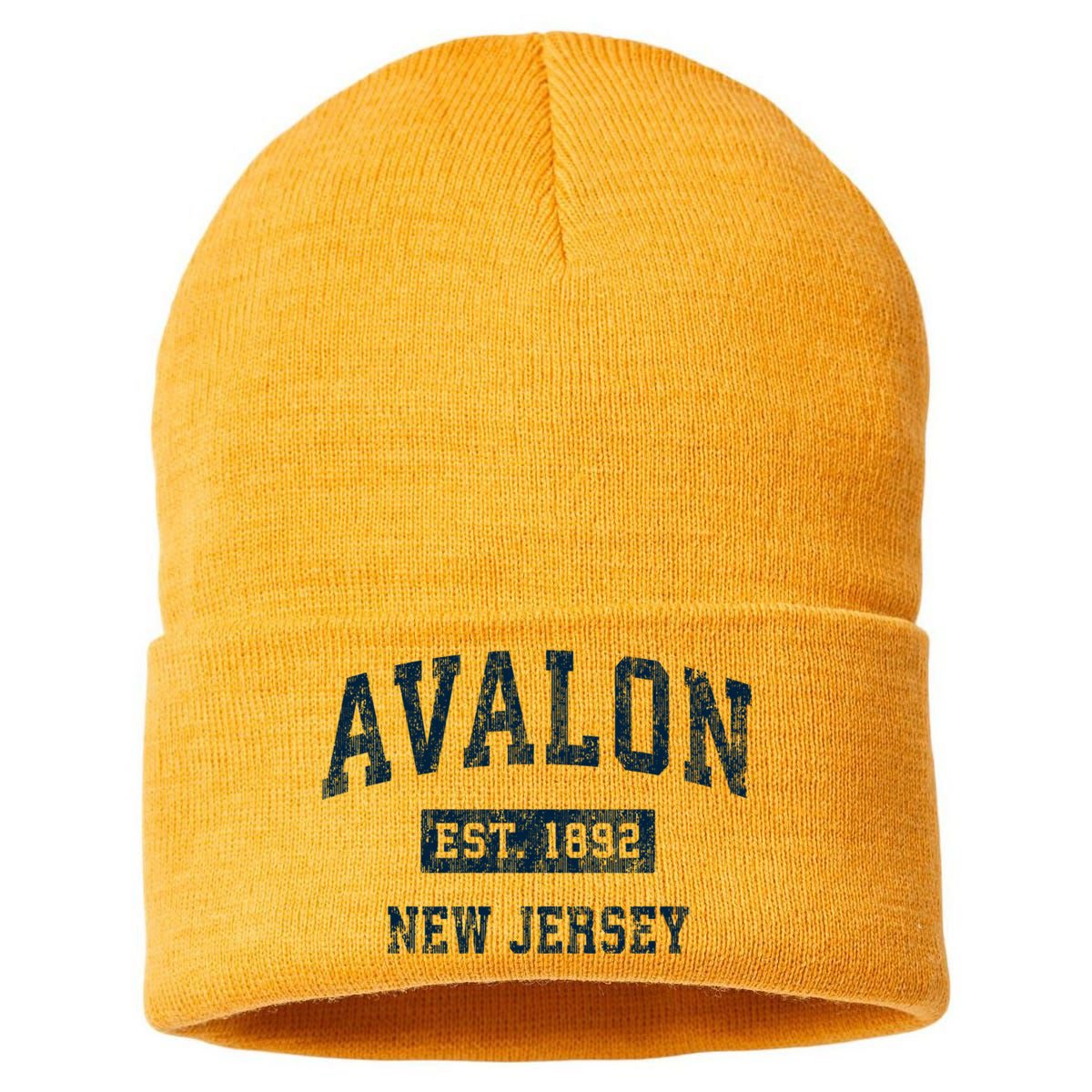 Avalon New Jersey Nj Vintage Sports Sustainable Knit Beanie