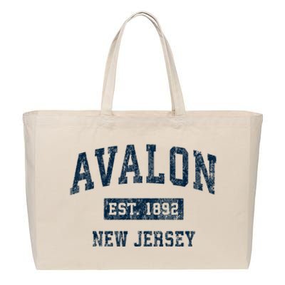 Avalon New Jersey Nj Vintage Sports Cotton Canvas Jumbo Tote