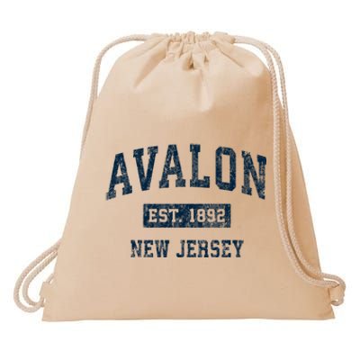 Avalon New Jersey Nj Vintage Sports Drawstring Bag