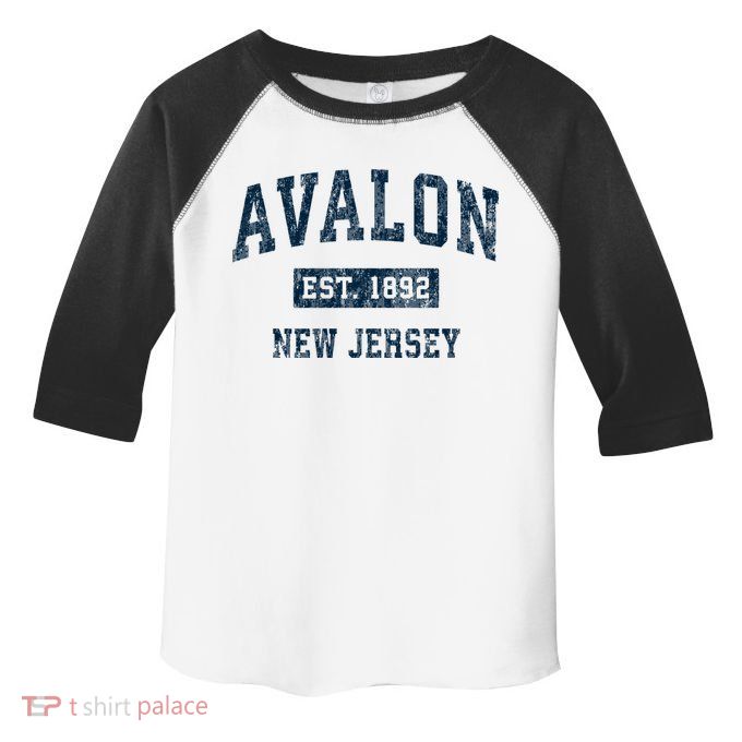 Avalon New Jersey Nj Vintage Sports Toddler Fine Jersey T-Shirt