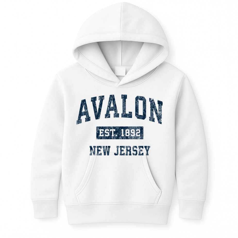 Avalon New Jersey Nj Vintage Sports Kids Hoodie
