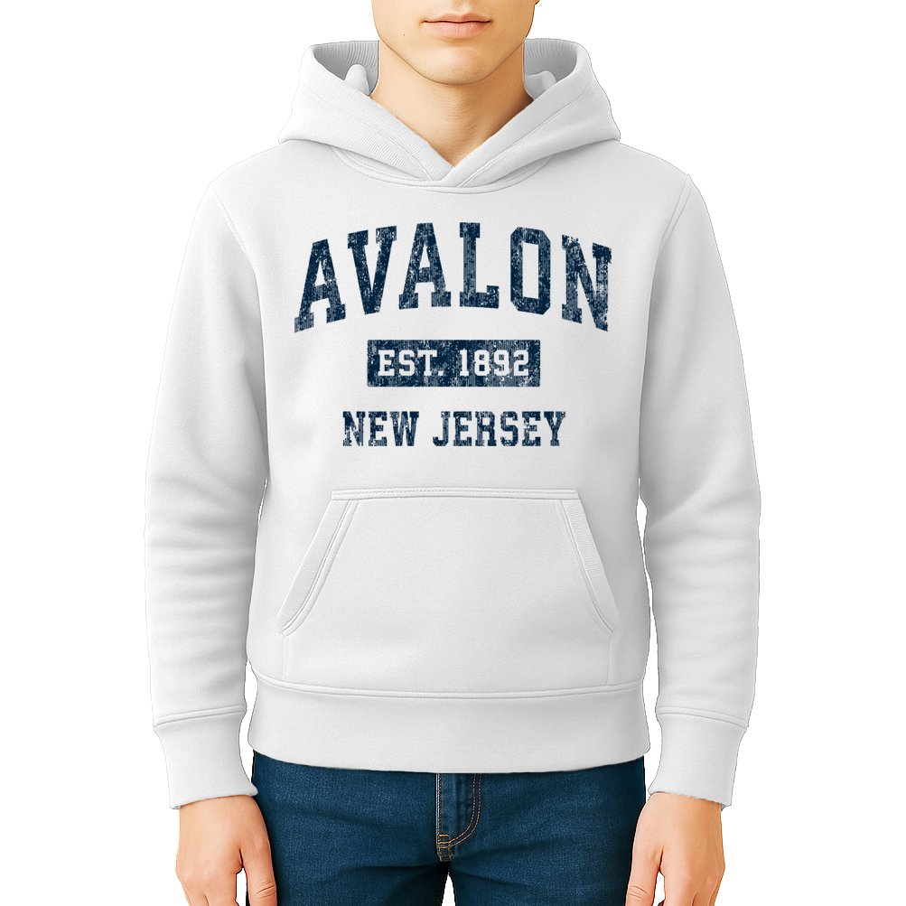 Avalon New Jersey Nj Vintage Sports Kids Hoodie