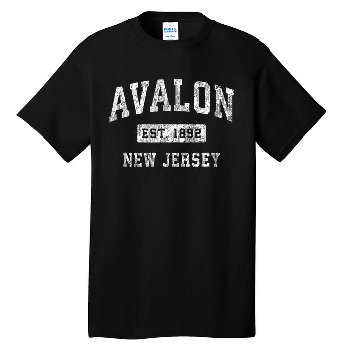 Avalon New Jersey Nj Vintage Established Sports Tall T-Shirt