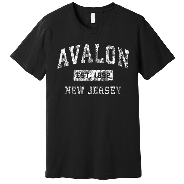 Avalon New Jersey Nj Vintage Established Sports Design Premium T-Shirt