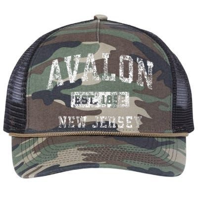 Avalon New Jersey Nj Vintage Established Sports Design Retro Rope Trucker Hat Cap