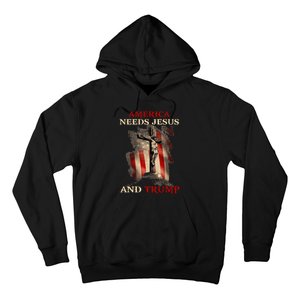 America Needs Jesus And Trump Pro Trump 2024 Hoodie