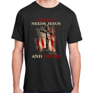 America Needs Jesus And Trump Pro Trump 2024 Adult ChromaSoft Performance T-Shirt