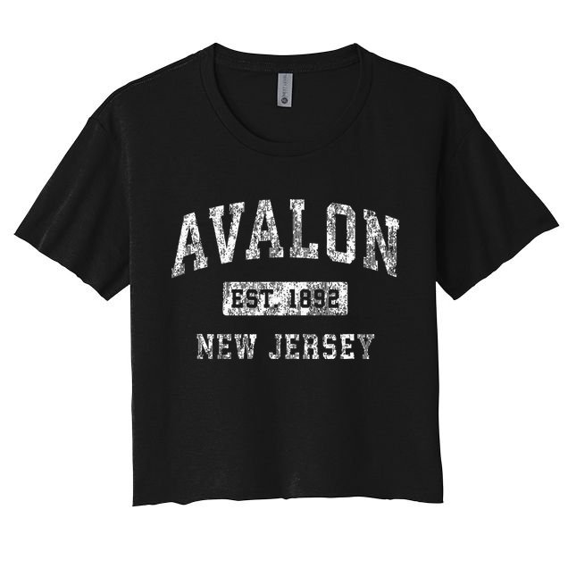 Avalon New Jersey Nj Vintage Established Women's Crop Top Tee