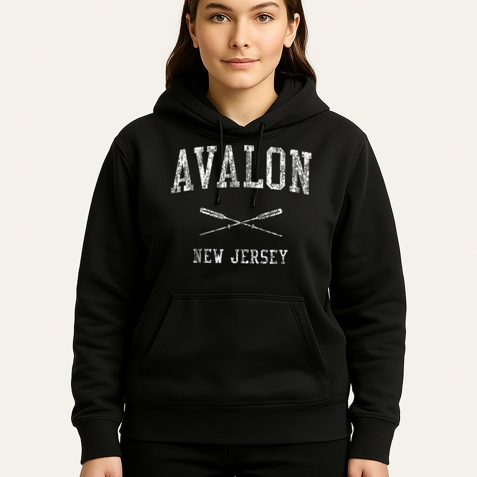 Avalon New Jersey Nj Vintage Nautical Hoodie