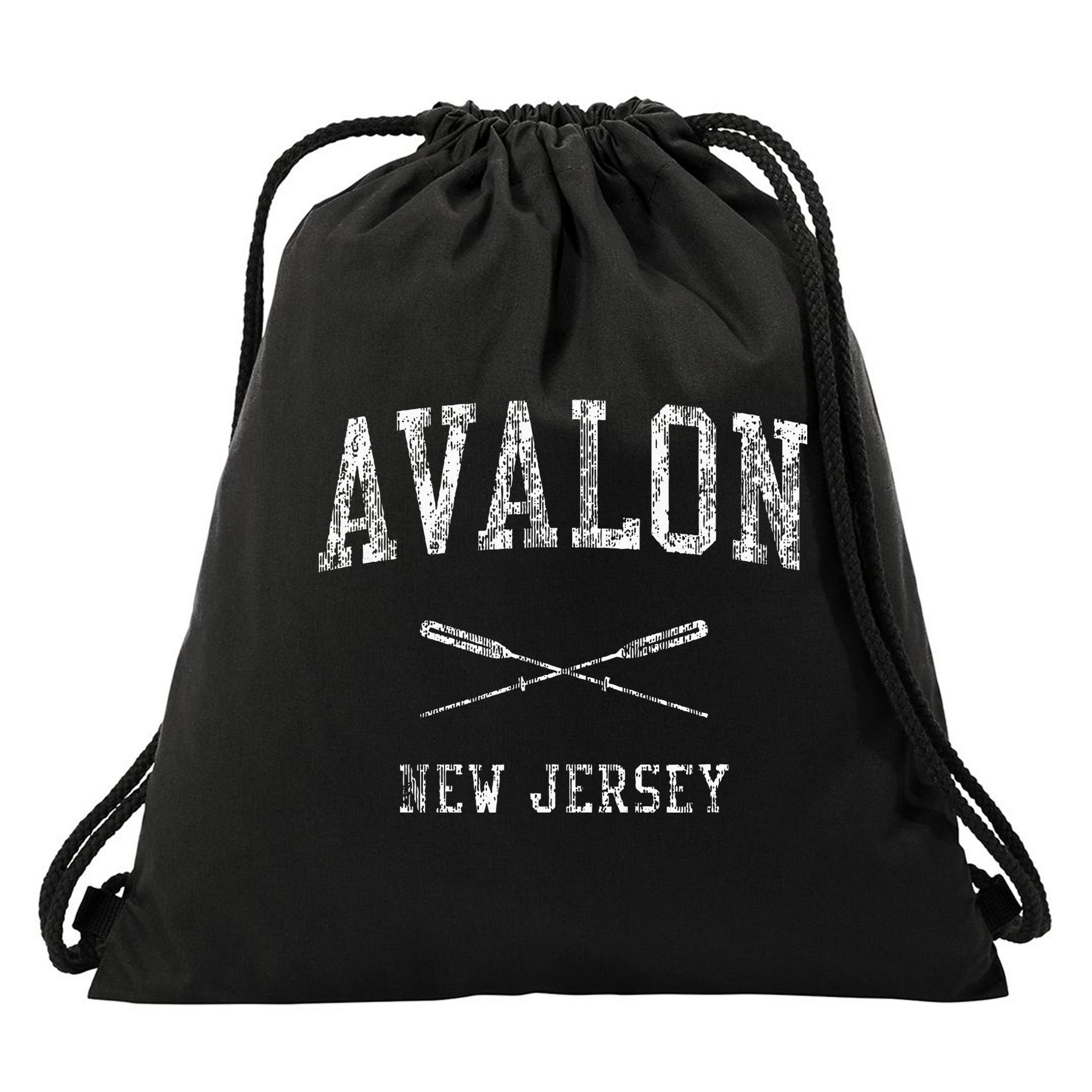 Avalon New Jersey Nj Vintage Nautical Drawstring Bag