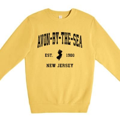 Avonbythesea New Jersey Nj Vintage Athletic Sports Premium Crewneck Sweatshirt