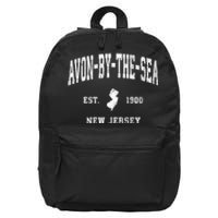 Avonbythesea New Jersey Nj Vintage Athletic Sports 16 in Basic Backpack