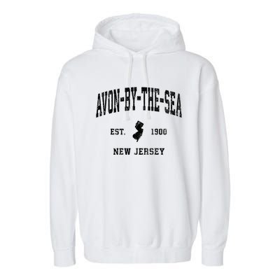 Avonbythesea New Jersey Nj Vintage Athletic Sports Garment-Dyed Fleece Hoodie