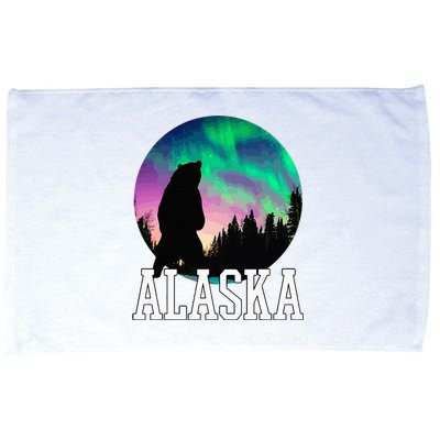 Alaska Nothern Lights Viewing Vacation Microfiber Hand Towel