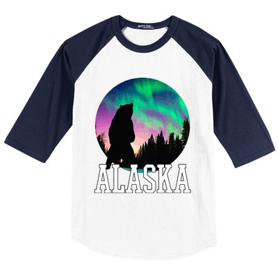 Alaska Nothern Lights Viewing Vacation Baseball Sleeve Shirt