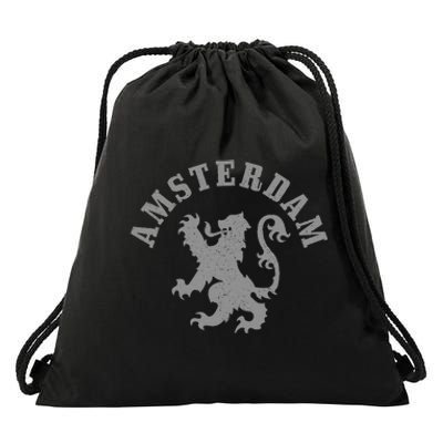 Amsterdam Netherlands Lion Dutch Holland Vintage Amsterdam Drawstring Bag