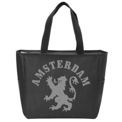 Amsterdam Netherlands Lion Dutch Holland Vintage Amsterdam Zip Tote Bag