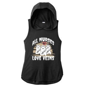 All Nurses Love Veins Vampire Gift Ladies PosiCharge Tri-Blend Wicking Draft Hoodie Tank