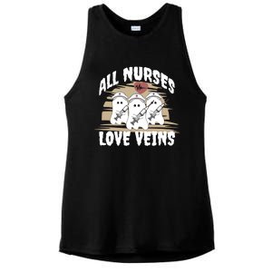 All Nurses Love Veins Vampire Gift Ladies PosiCharge Tri-Blend Wicking Tank